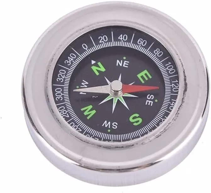 Portable Metal Stainless Steel Compass for Hiking, Camping, Rock Climbing, High Precision, 60mm Outdoor Sports Compass