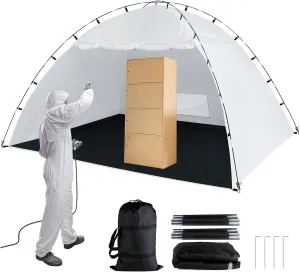 Portable Paint Booth Tent,Siebwin 10(L) x10(W) x6.3(H) ft Spray Paint Tent with Built-in Floor & Mesh Screen & Windproof Hooks, Painting Tent Station for Furniture DIY Hobby Tool, Spray Paint Shelter