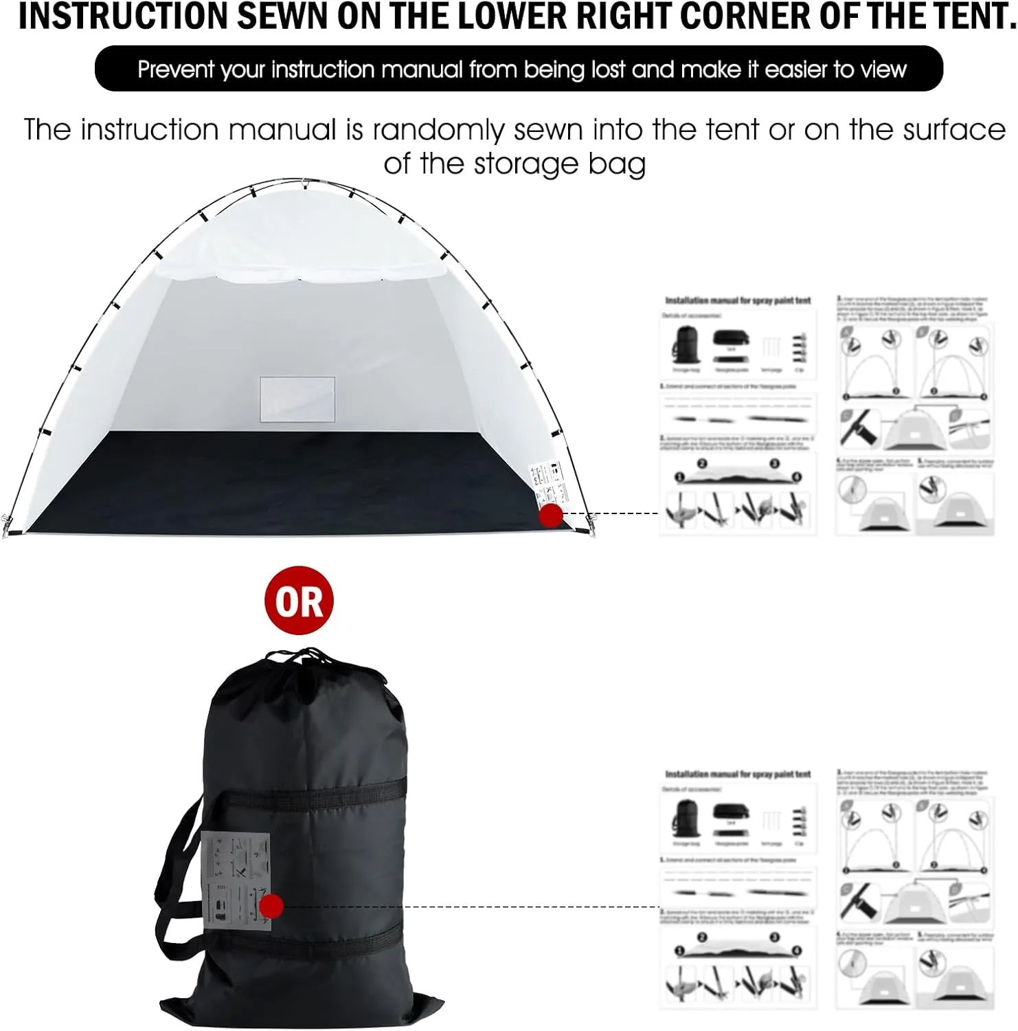 Portable Paint Booth Tent,Siebwin 10(L) x10(W) x6.3(H) ft Spray Paint Tent with Built-in Floor & Mesh Screen & Windproof Hooks, Painting Tent Station for Furniture DIY Hobby Tool, Spray Paint Shelter