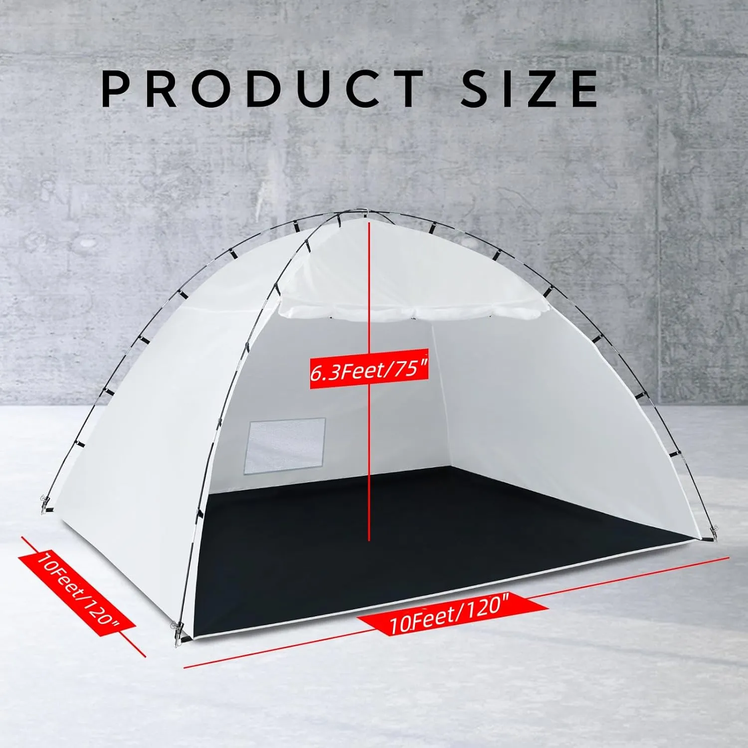 Portable Paint Booth Tent,Siebwin 10(L) x10(W) x6.3(H) ft Spray Paint Tent with Built-in Floor & Mesh Screen & Windproof Hooks, Painting Tent Station for Furniture DIY Hobby Tool, Spray Paint Shelter