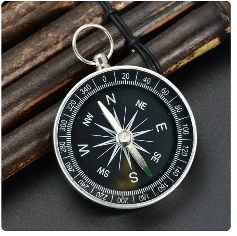 Portable Pocket Brass Gold Color Compass with Noctilucent Display - Ideal for Outdoor Camping and Hiking