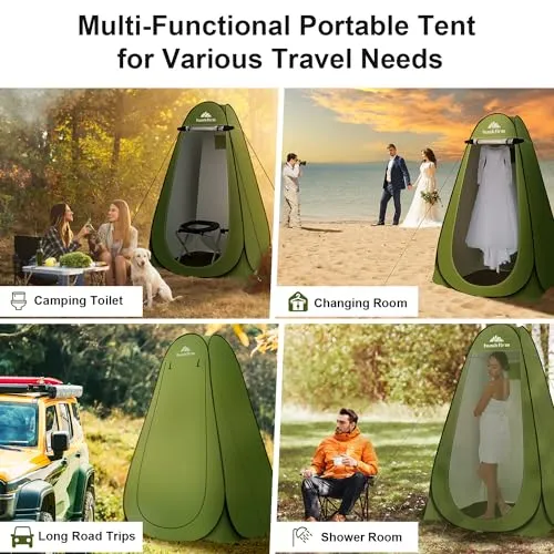 Portable Toilet Kit for Adults,Pop Up Privacy Tent,Stainless Steel Portable Camping Toilet