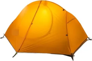 Portable Ultralight Tent Waterprof 4000  Tents Double Layer Outdoor Camping Travel Tent Camping Tents Change Clothes Tent (Color : Orange, Size : 1)
