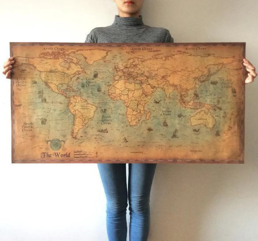 Poster Shockproof Nautical Waterproof Vintage Map World