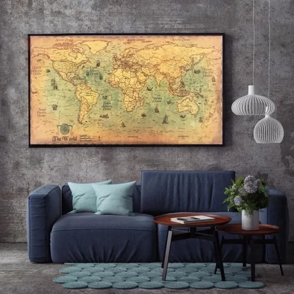 Poster Shockproof Nautical Waterproof Vintage Map World