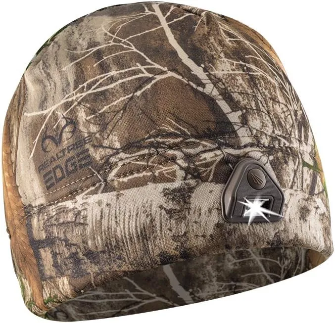 POWERCAP 2.0 Headlamp LED Beanie Cap Ultra-Bright Hands Free LED Lighted Battery Powered Hat - Real Tree Edge Fleece (HLB-8414)
