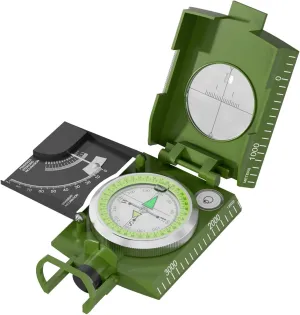 Precision Professional Military Compass, Map Operation, Scale, Ranging, Waterproof and Wear-Resistant, Suitable for Geological Exploration, Field Hunting, Outdoor Travelling.