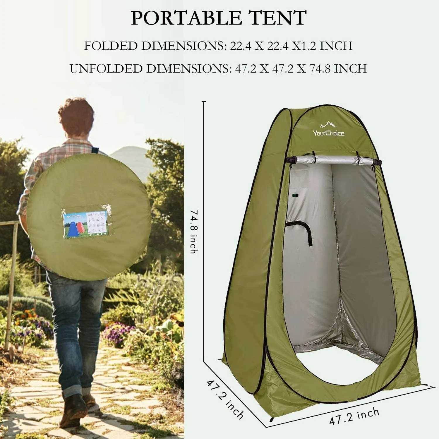 Premium Pop-Up Privacy Tent for Shower and Restroom Use