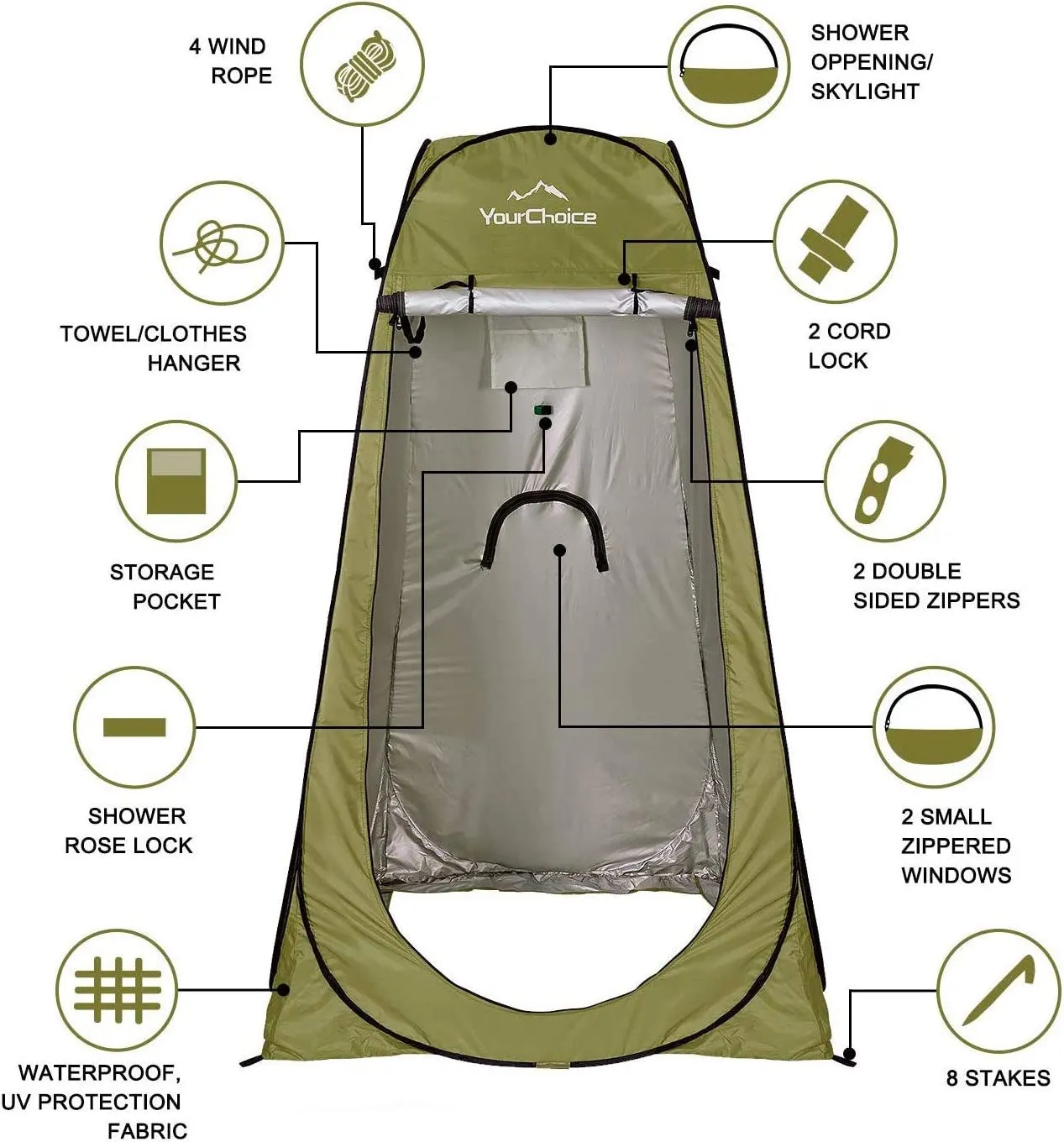 Premium Pop-Up Privacy Tent for Shower and Restroom Use