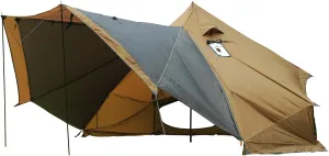 Preself 4 Season Tipi Tent, Hot Tent with Canopy, Standing Room, Teepee Tent for Hunting Family Team Camping Hiking