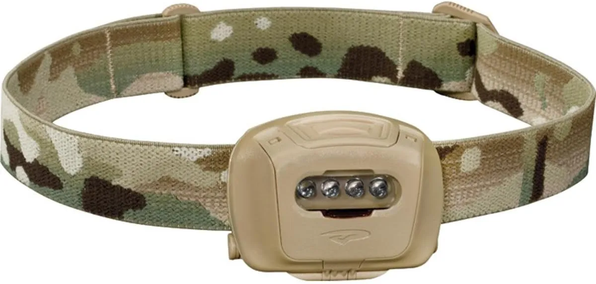 Princeton Tec Quad Tactical Headlamp with 4 Ultrabright RGB LEDs and 78 Lumens, IPX7 Water Resistance, Essential for Camping, Paddling, Trade Work, & Safety Preparedness, Multicam