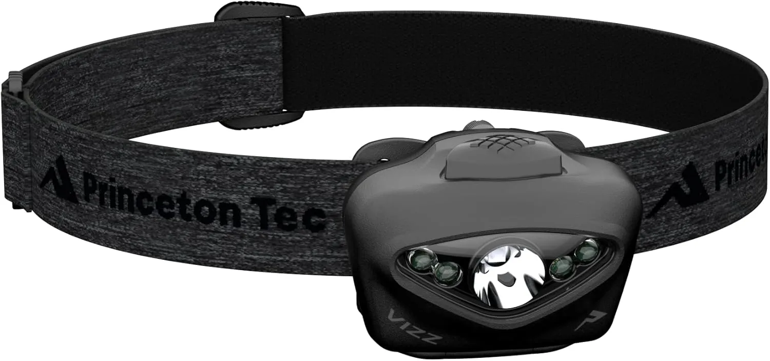 Princeton Tec Vizz Headlamp 550 Lumen Dimmable LED, IPX7 Water Resistance, Essential Outdoor Accessory for Hiking, Backpacking, Camping, Running, and Safety Preparedness, Black, New Version