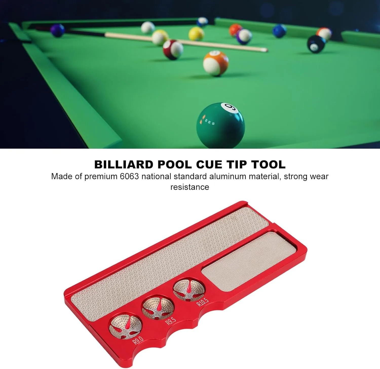 Professional Pool Cue Tip Repair Kit Aluminum Snooker Cue Tip Tool Compact, Grinder for Serious Billiard Players, Black