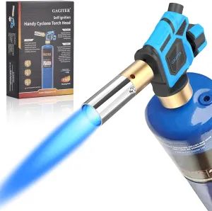 Propane Torch Head, Handy Cyclone Torch Head with Self Ignition,Trigger Start Nozzle Torch Fuel by Propane MAPP MAP PRO Gas Cylinder for Welding Soldering Brazing Glass Beads DIY