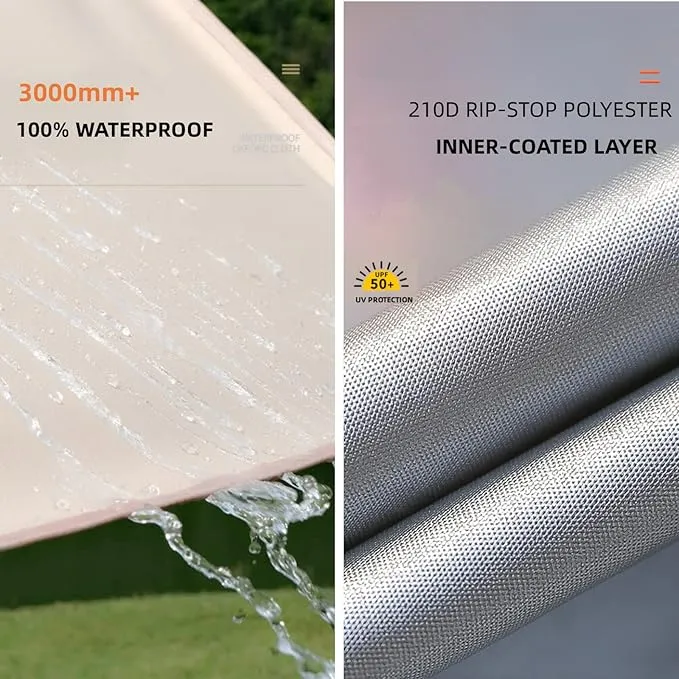 Puraville Rain Fly Camping Tarp 3000mm  Ultra Waterproof Resistant Sun Shade Lightweight Hammock Tent Tarp with Multifunctional Camping Accessories (10X10 ft Green)