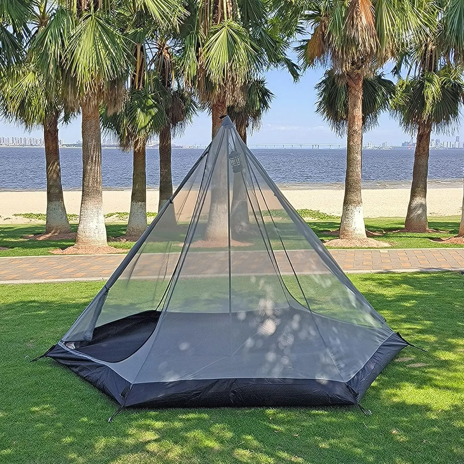 Pyramid Teepee Tent Large Space Ultralight Family Camping Tent Outdoor Teepee Tent Windproof for Adults Tents Double Layer 4 Person