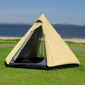 Pyramid Teepee Tent Large Space Ultralight Family Camping Tent Outdoor Teepee Tent Windproof for Adults Tents Double Layer 4 Person