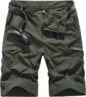 Quick Dry Cargo Hiking Strectchy Shorts Men's Outdoor Summer Causal Work Multi-Pocket Short (No Belt)