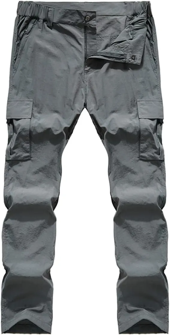 Quick Dry Cargo Pants Men's Outdoor Casual Workout Breathable Hiking Pant with Multi-Pocket