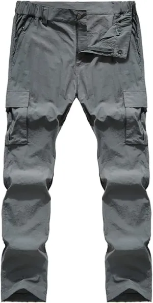 Quick Dry Cargo Pants Men's Outdoor Casual Workout Breathable Hiking Pant with Multi-Pocket