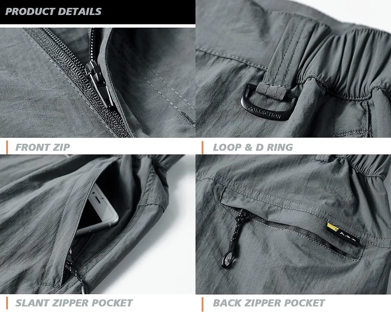Quick Dry Cargo Pants Men's Outdoor Casual Workout Breathable Hiking Pant with Multi-Pocket