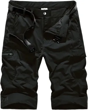 Quick Dry Cargo Shorts Men's Outdoor Summer Causal Hiking Multi-Pocket Short (No Belt)