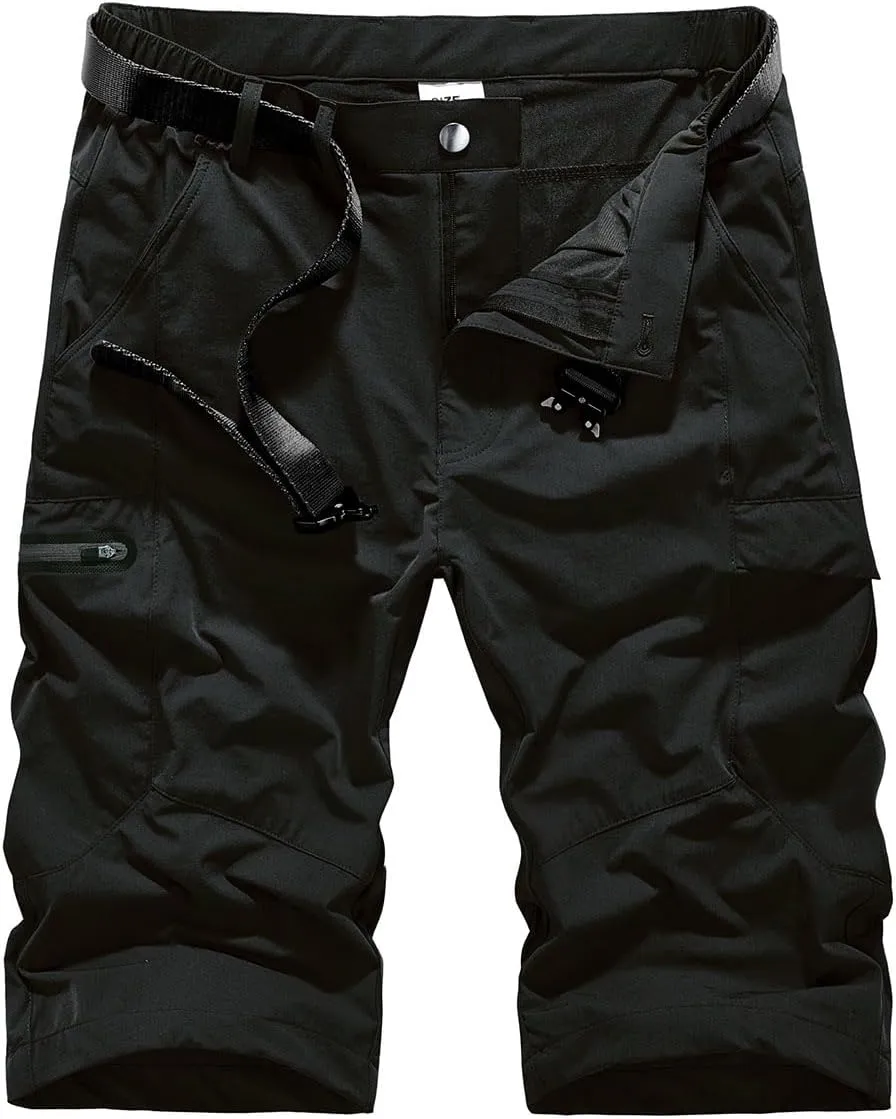 Quick Dry Cargo Shorts Men's Outdoor Summer Causal Hiking Multi-Pocket Short (No Belt)