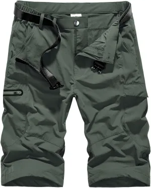Quick Dry Cargo Shorts Men's Outdoor Summer Causal Hiking Multi-Pocket Short (No Belt)