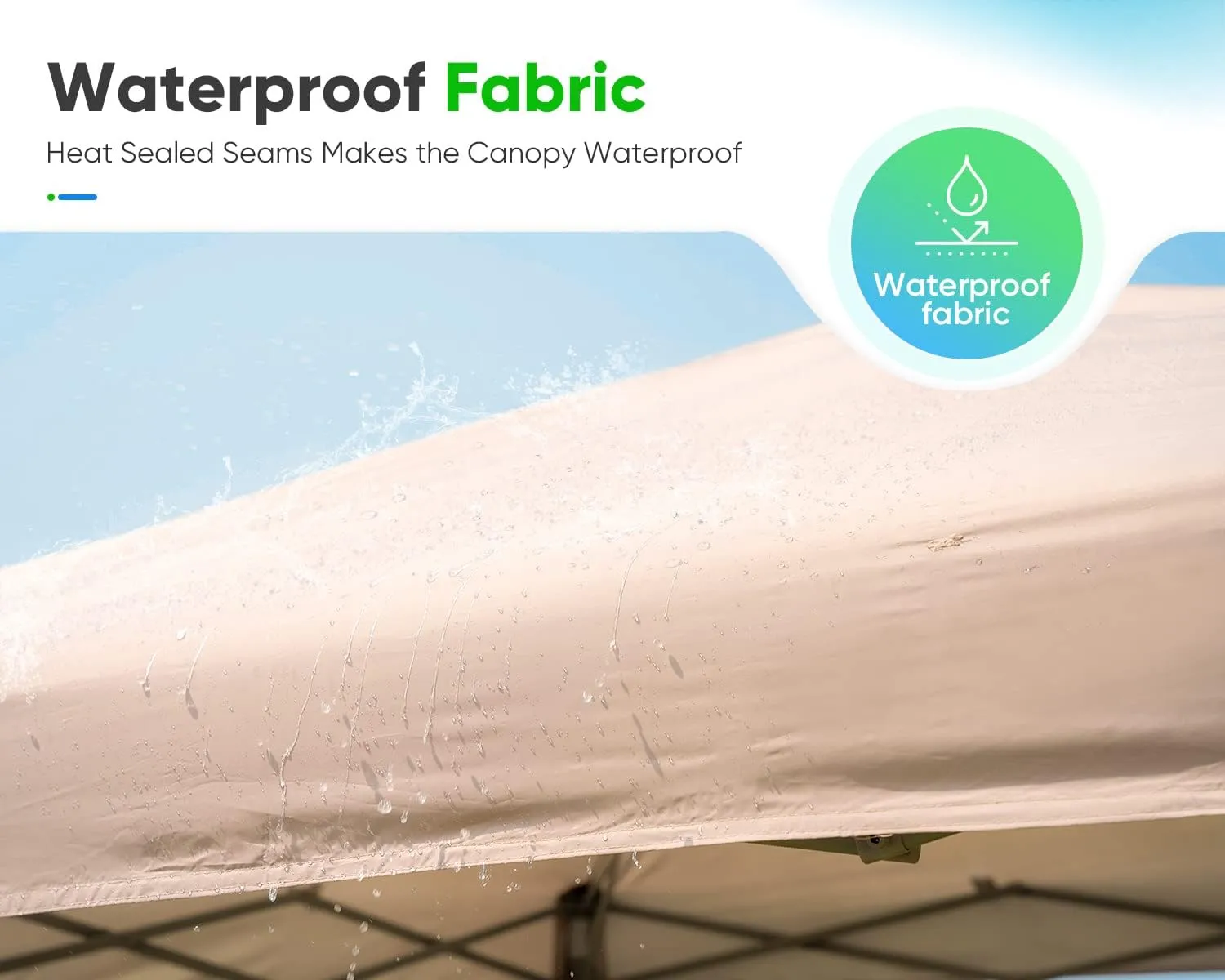 Quictent 10'x20' Pop up Canopy Tent with Netting, Instant Screened House Tent Outdoor Party Event Gazebo Shelter- Waterproof & 6 Sand Bags Included (Tan)