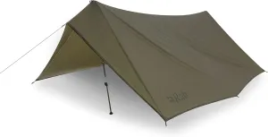 Rab Siltarp Plus Shelter Three-Person Waterproof Lightweight Shelter Tarp for Camping and Backpacking - Olive - One Size