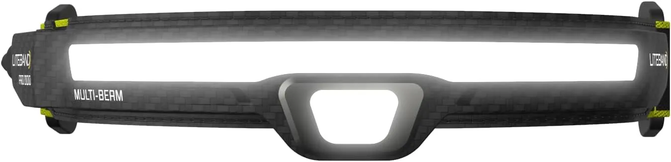 Rechargeable LED Headlamp - Liteband PRO 1000 Lumens Super Bright Head Lamp, Powerful Battery Powered Tactical Headlamps, Camping, Running, Hard Hat Light, Best Rated Forehead Flashlight, Carbon