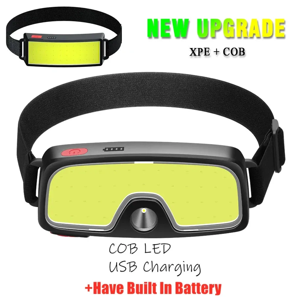 Rechargeable LED Headlamp with Built-in Battery, Type-C, Waterproof, for Outdoor Fishing and Camping