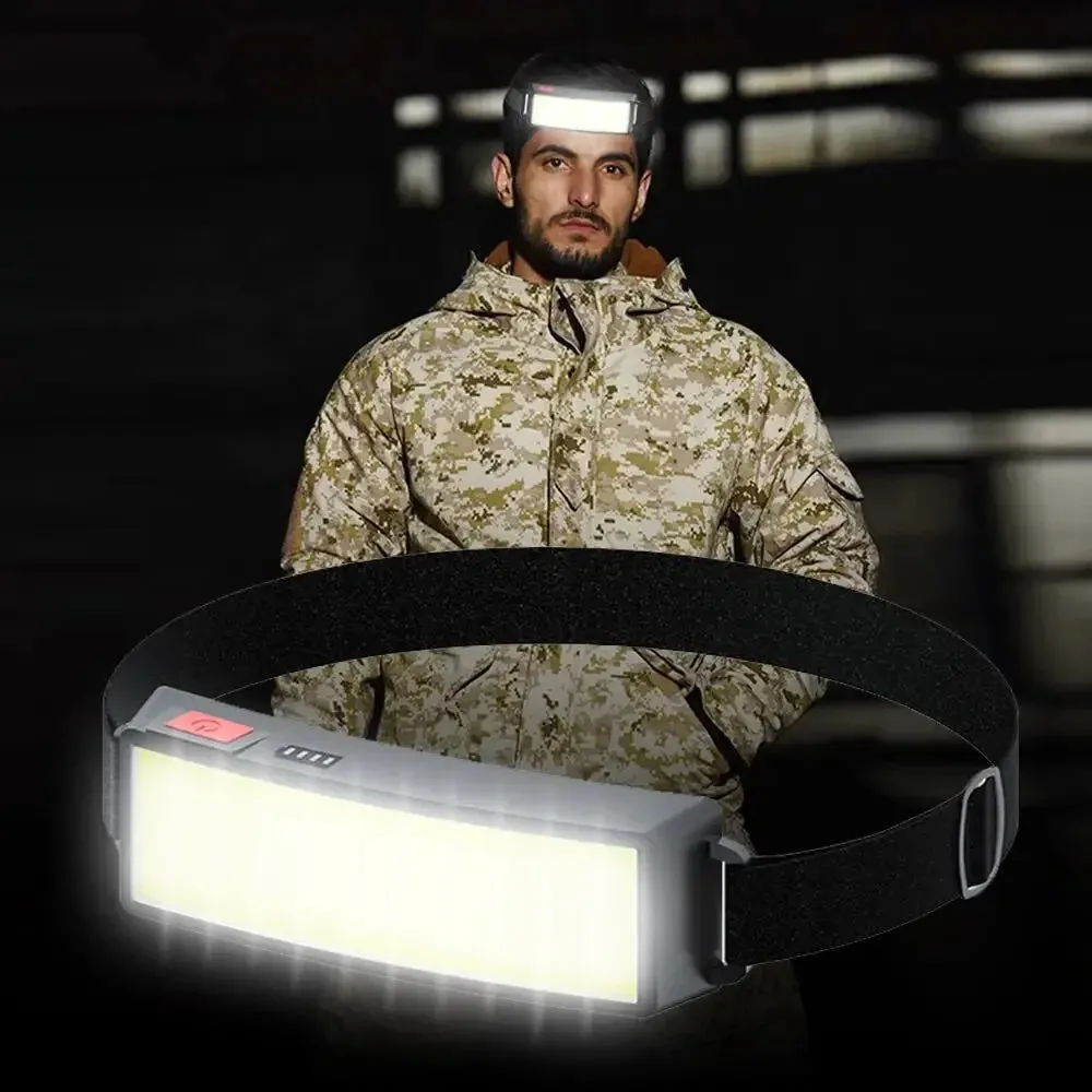 Rechargeable LED Headlamp with Built-in Battery, Type-C, Waterproof, for Outdoor Fishing and Camping