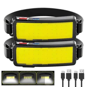Rechargeable LED Headlamp with Built-in Battery, Type-C, Waterproof, for Outdoor Fishing and Camping