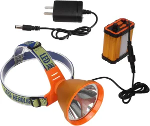 Rechargeable Safety Mining Headlight with Sponge Pad, Aluminum Alloy Large Light Cup, LED, USB Output, Long Battery Life, Fast Charging