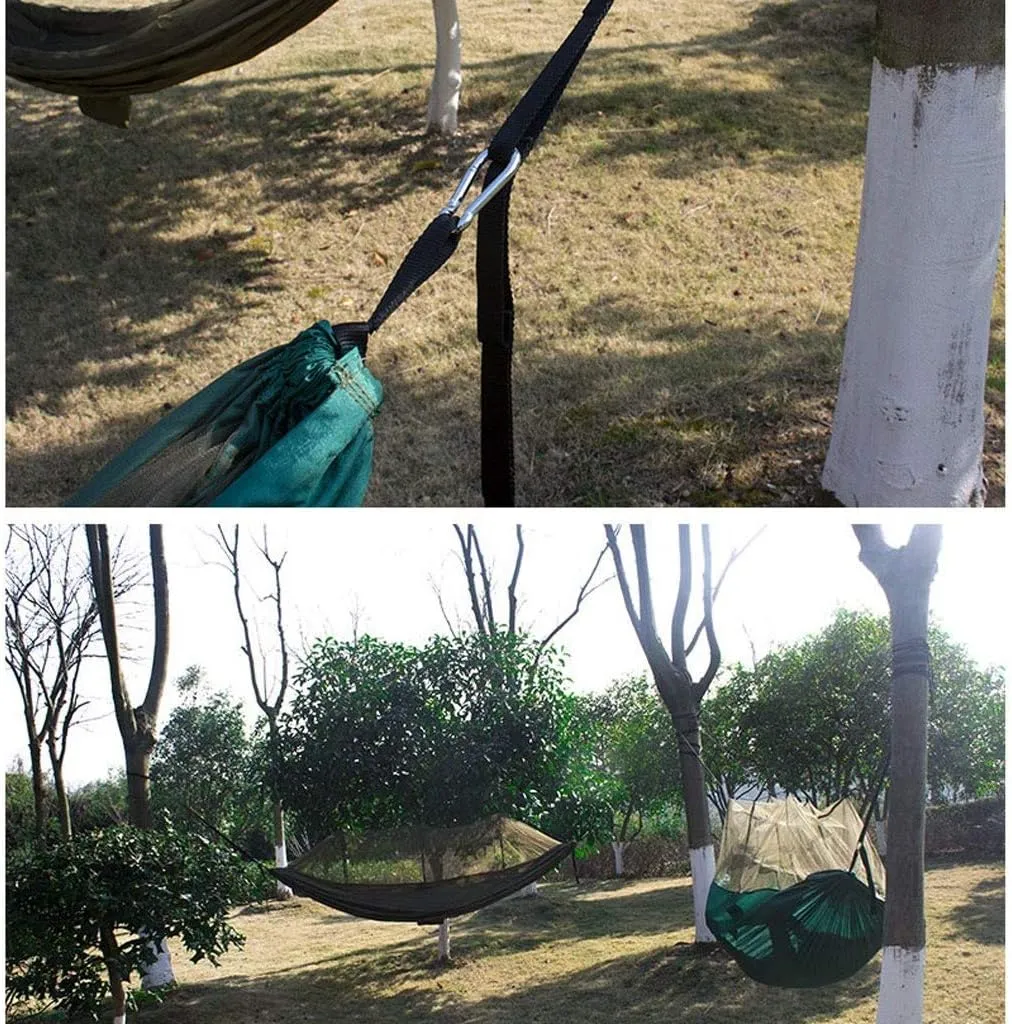 Recreation Outdoor Hammock Swing Bed with Mosquito Net & Hanging Straps Ultralight Parachute Hammock Portable Hanging Chair Lounger for Hiking, Backpacking Gifts for Hike