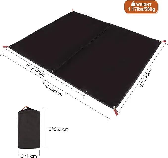 REDCAMP Ultralight Tent Footprint - 95" x116'', 4 in 1 Multifunctional Waterproof Camping Tent Tarp for Camping, Hiking and Survival Gear, Lightweight and Compact
