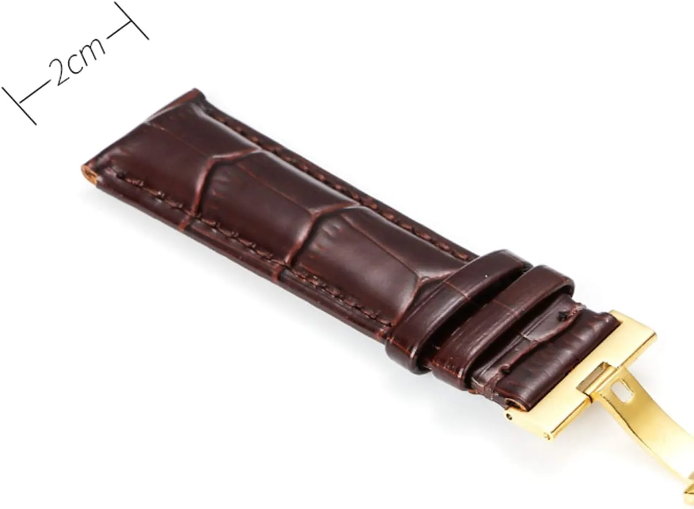 Replace Watchband, Watch Straps,Watch Band Replacement,16mm/18mm/20mm/22mm Men Genuine Leather Watch Strap with Crocodile Grain Decoration Lining Quick Release Butterfly Buckle Watchband Replacement