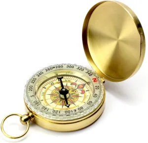 Retro Compass, Portable Compass, Fluorescent Glow Design, Outdoor Navigation Compass Tools for Camping Hiking Riding