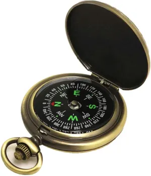 Retro Compass, Portable Flip-Openeg Vintage Compass, Luminous Compass for Outdoor Travel Camping Riding Hiking