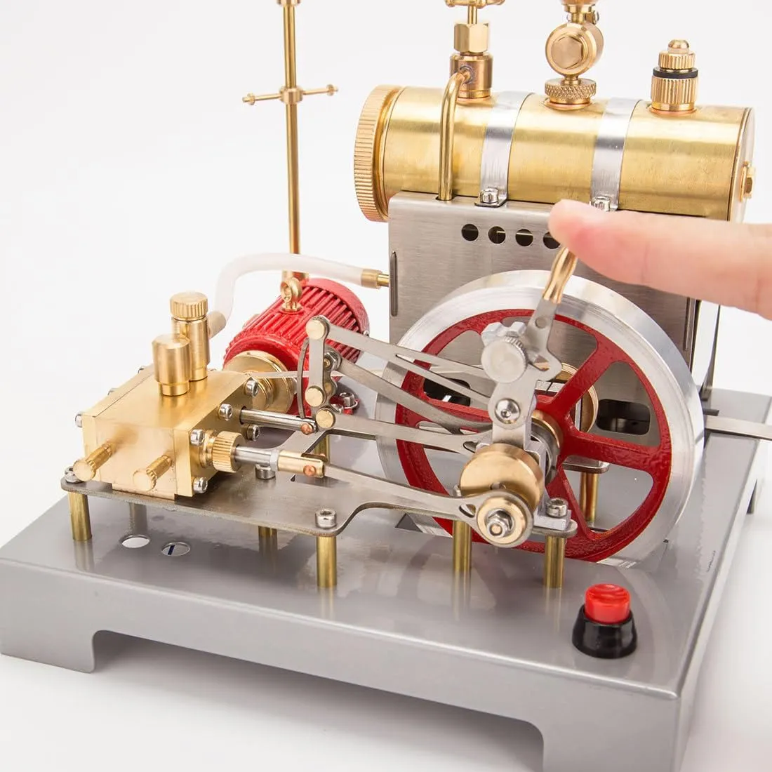 Retrol SE-02 Full Metal Reversible Horizontal Steam Engine Model Kit with Boiler, Generator & Street Lamp, Physical Scientific Experiments Toy for Adults (Kit/100PCS)