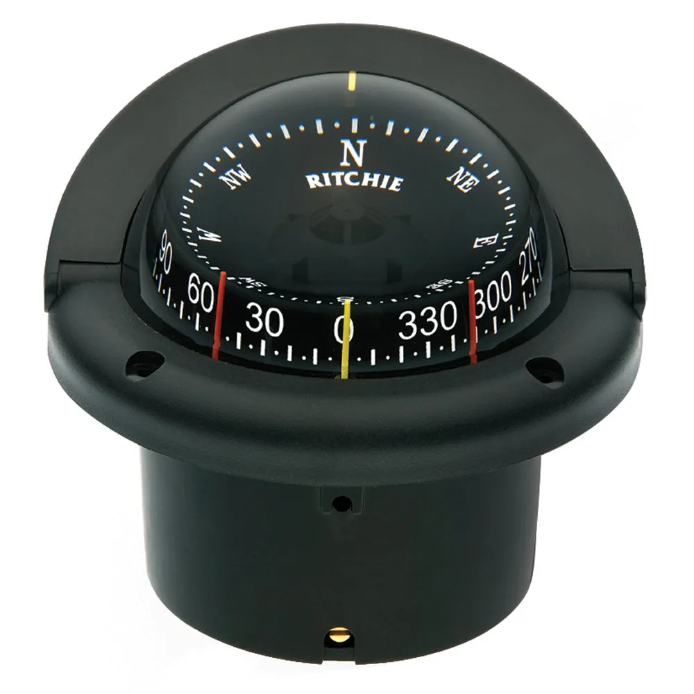 Ritchie Flush Mount Helmsman HF-743 Combidial Compass (Black Housing)