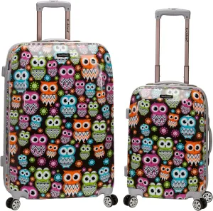 Rockland Departure Hardside Spinner Wheel Luggage, OWL, 2-Piece Set (20/28)