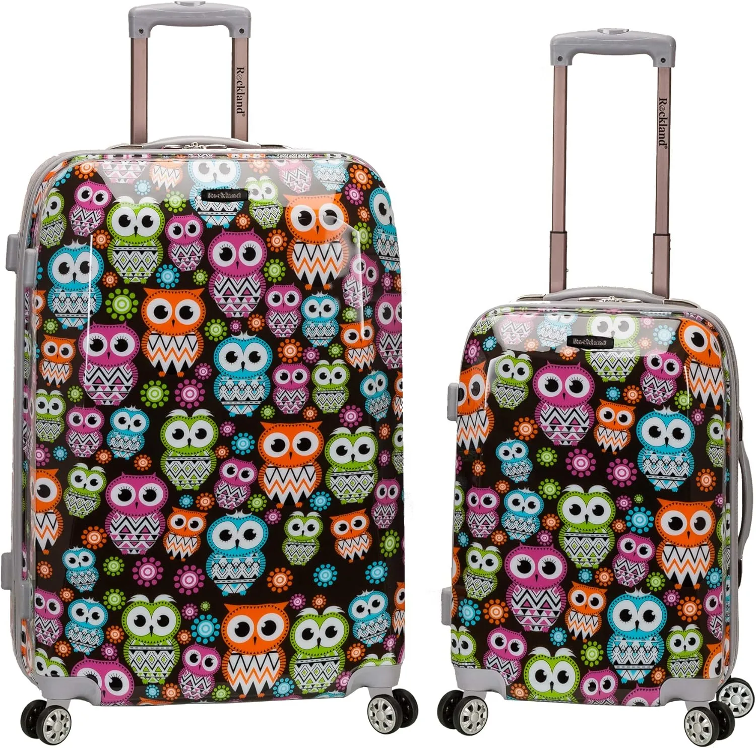 Rockland Departure Hardside Spinner Wheel Luggage, OWL, 2-Piece Set (20/28)