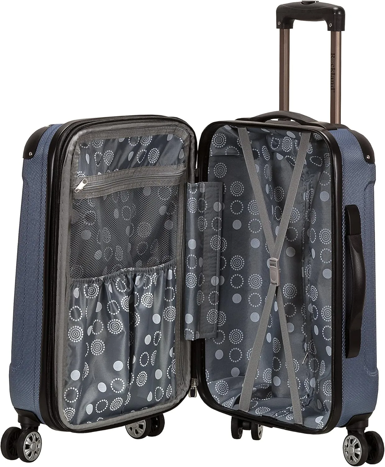 Rockland London Hardside Expandable Luggage with Spinner Wheels, Blue, Carry-On 20-Inch