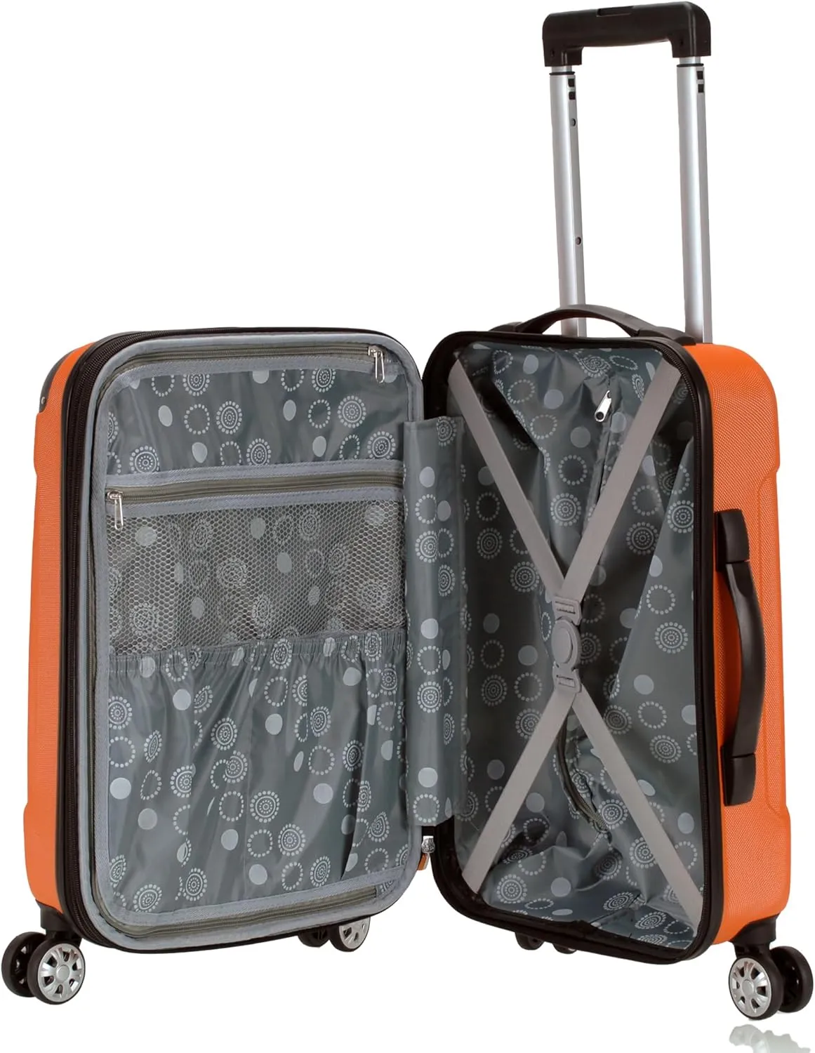 Rockland London Hardside Expandable Luggage with Spinner Wheels, Orange, Carry-On 20-Inch