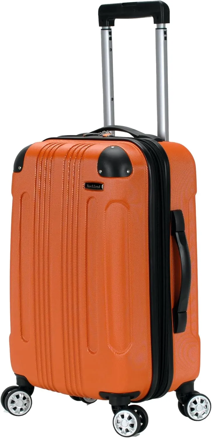 Rockland London Hardside Expandable Luggage with Spinner Wheels, Orange, Carry-On 20-Inch