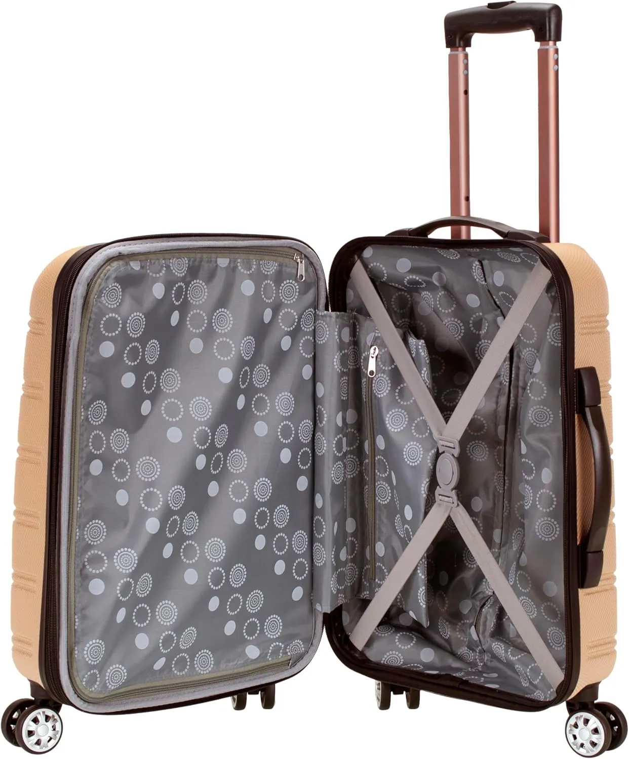 Rockland Melbourne Hardside Expandable Spinner Wheel Luggage, Champagne, Carry-On 20-Inch
