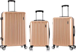 Rockland Paris Hardside Luggage with Spinner Wheels, Champagne, 3-Piece Set (20/24/28)
