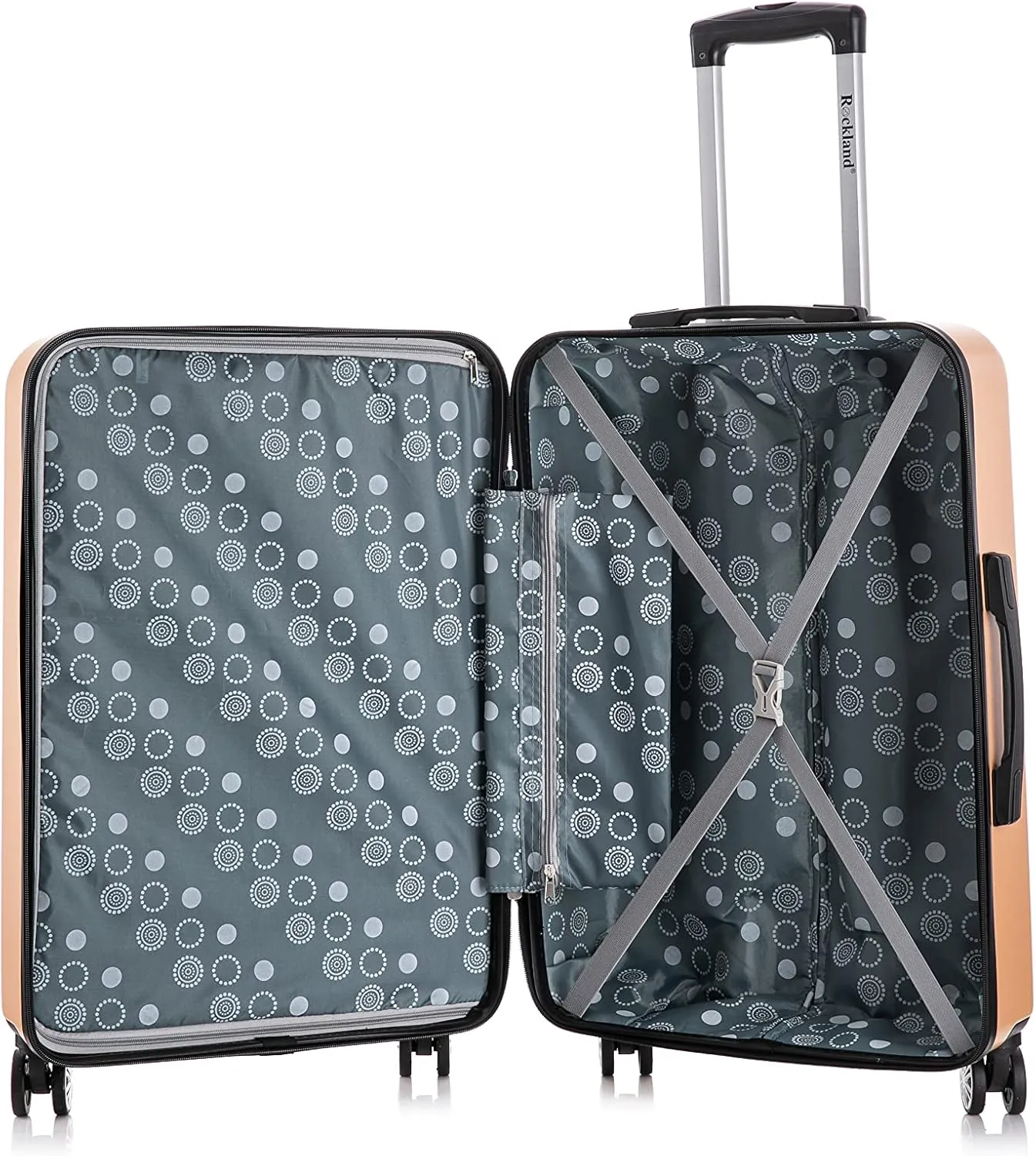 Rockland Paris Hardside Luggage with Spinner Wheels, Champagne, 3-Piece Set (20/24/28)